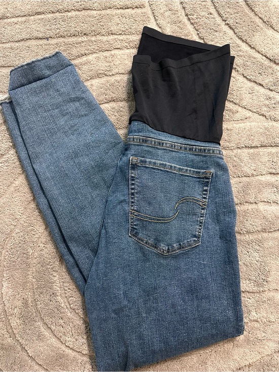 Signature by Levi Strauss Denim - Signature by Levi Strauss Blue Maternity Skinny Jeans with Navy Waist Panel